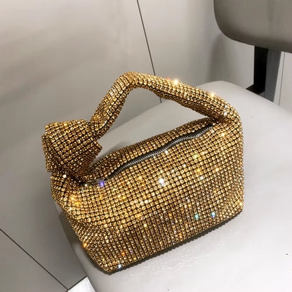 Handmade Rhinestones Evening Bag Silver Crystal Handmade Bags for Women Purses and Handbags Luxury Designer Banquet Bag